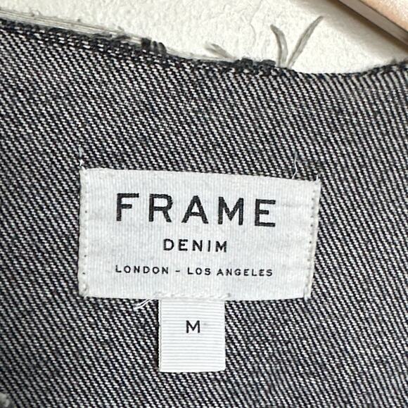 FRAME Rigid Re-Release Le Jacket in Gaven Black Distressed Sz M {JJ36} - Picture 6 of 7